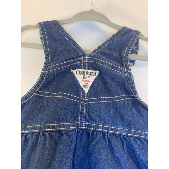 OSHKOSH B’GOSH Girl’s 3 Tier Jean Bib Overall Dress / Size: 12 Mos - Picture 6 of 6